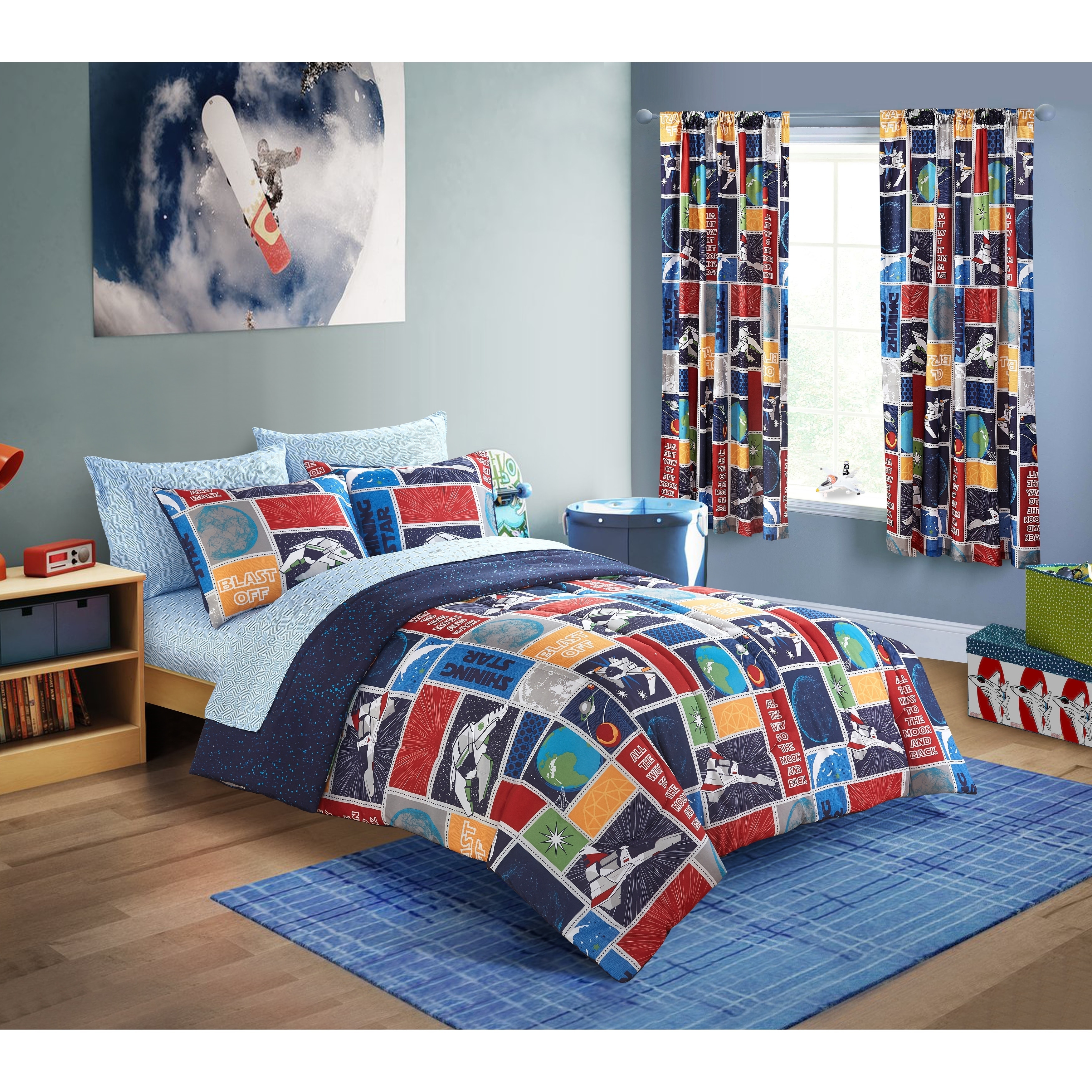 Shop Mainstays Kids Outerspace Stars Bed In A Bag Bedding Set