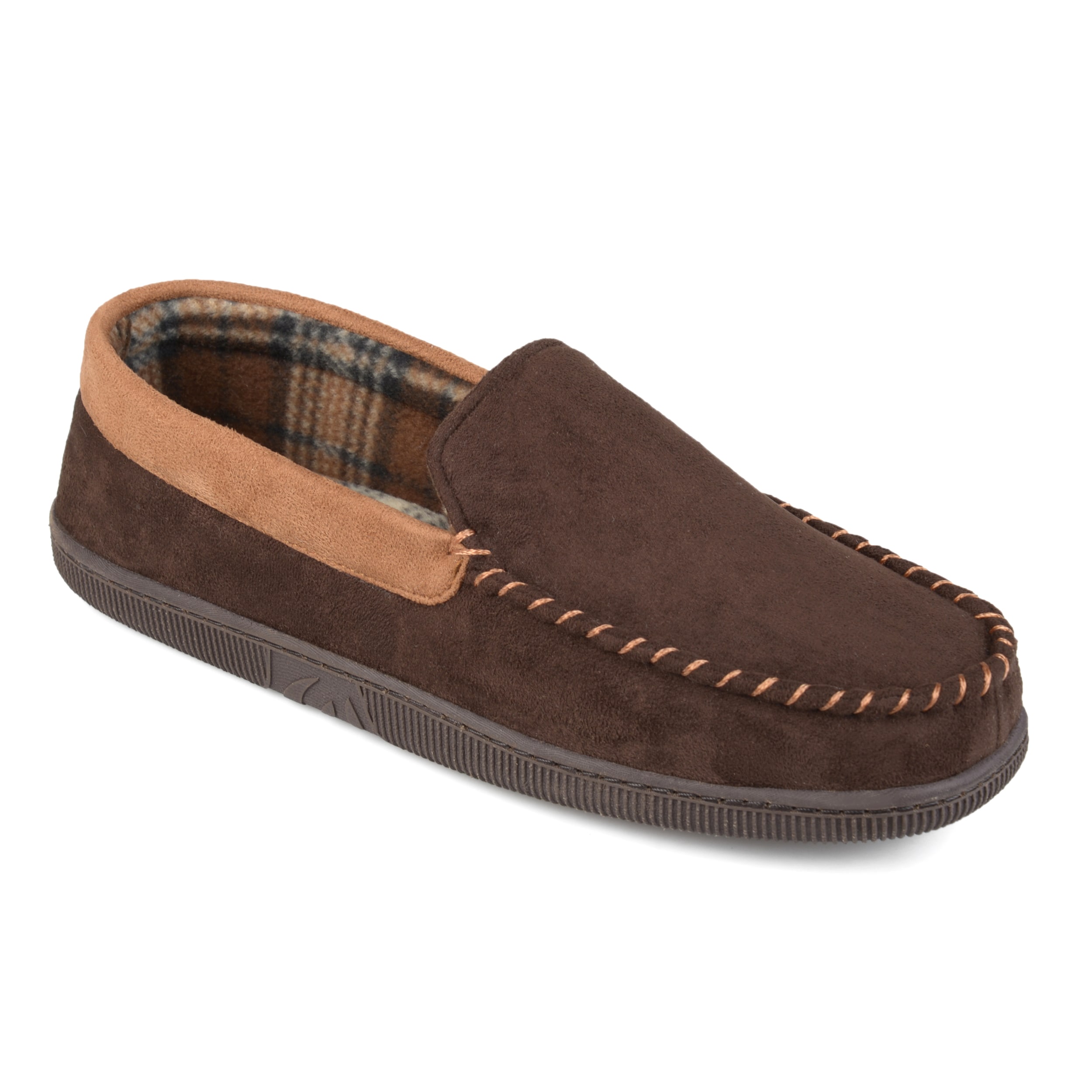 tartan moccasin slippers