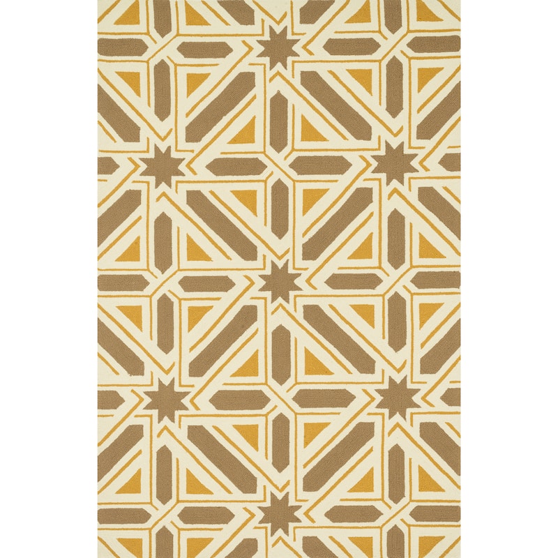 Alexander Home Indoor/ Outdoor Hand-hooked Geometric Area Rug