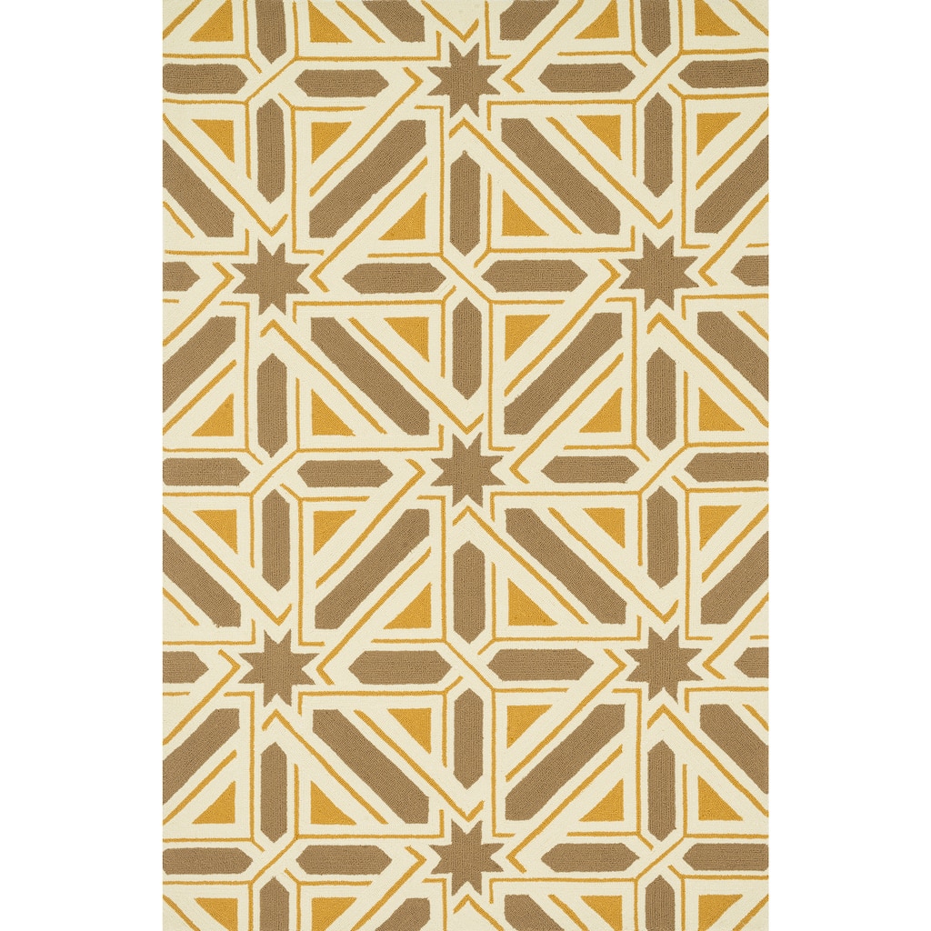 Alexander Home Indoor/ Outdoor Hand-hooked Geometric Area Rug