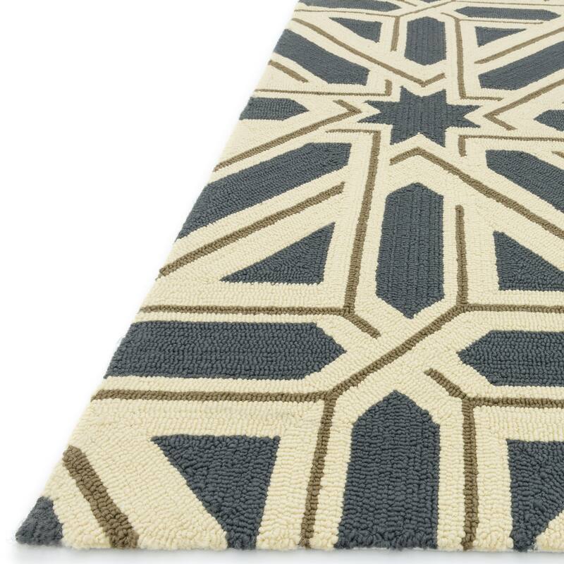 Alexander Home Indoor/ Outdoor Hand-hooked Geometric Area Rug
