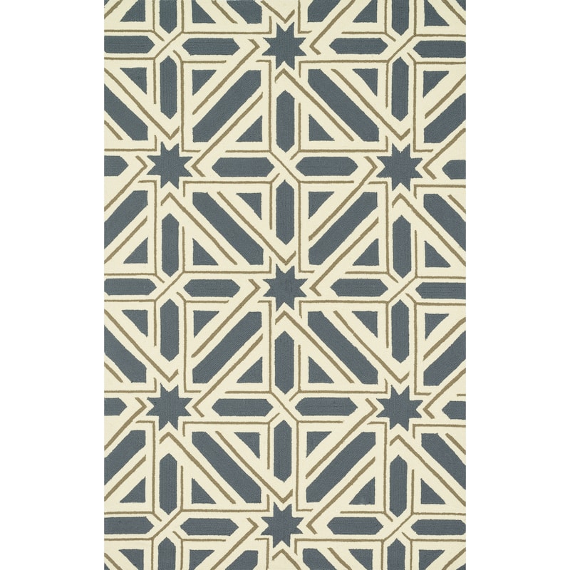 Alexander Home Indoor/ Outdoor Hand-hooked Geometric Area Rug
