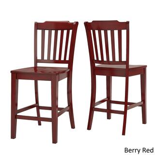 Red Counter Bar Stools Online At Our Best Eleanor Slat Back Wood 24 In Counter Chair Set Of 2 By Inspire