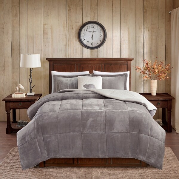 Woolrich Alton Plush to Sherpa Down Alternative Comforter Set 4-Color Option
