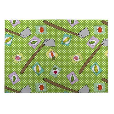 Kavka Designs Green/ Blue/ Purple/ Pink Planting Indoor/Outdoor Floor Mat ( 4' X 6' ) - 4' x 5'