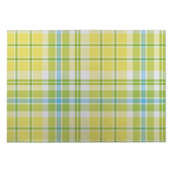 Shop Kavka Designs Yellow Blue Green Plaid Navy Aqua Lime Indoor