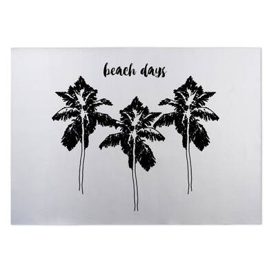 Kavka Designs Black/ White Beach Days Bw Indoor/Outdoor Floor Mat ( 4' X 6' ) - 4' x 5'
