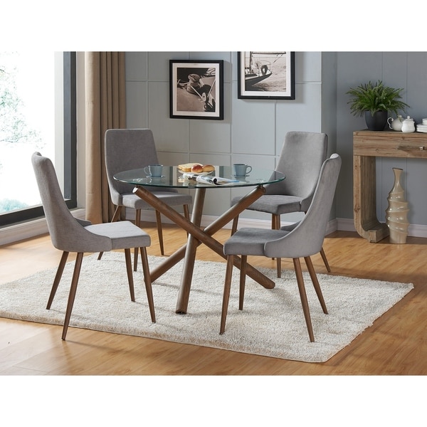 5 pc round contemporary dining set