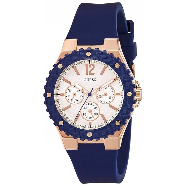 Shop Guess Women's Chronograph Blue Silicone Watch - Free Shipping ...