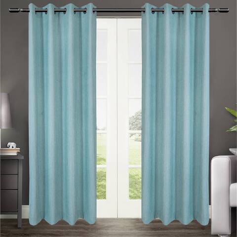 CIMBOO Elegant Weaved Comfort Cotton Thermal Insulated Blackout Curtain Panel Pair