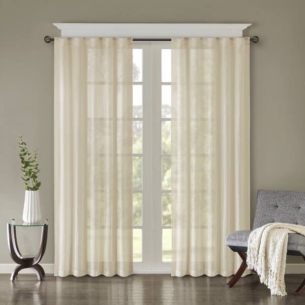 Shop Madison Park Kaylee Solid Crushed Sheer Window Curtain Pair