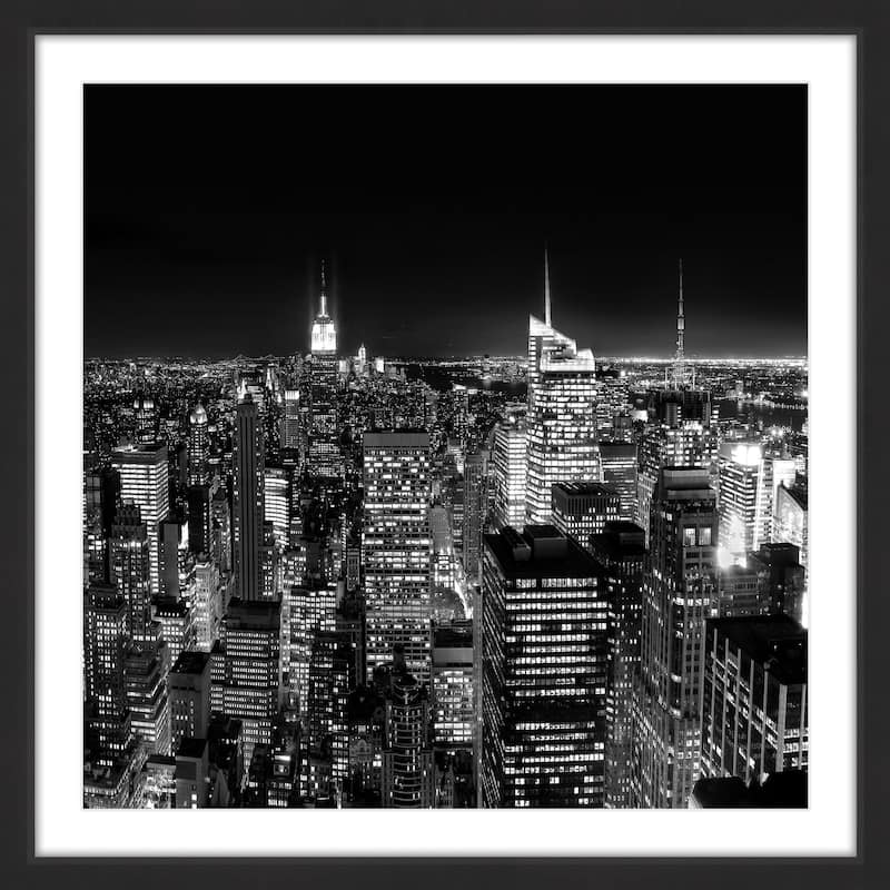 'New York Cityscape 2' Framed Painting Print - Multi-Color