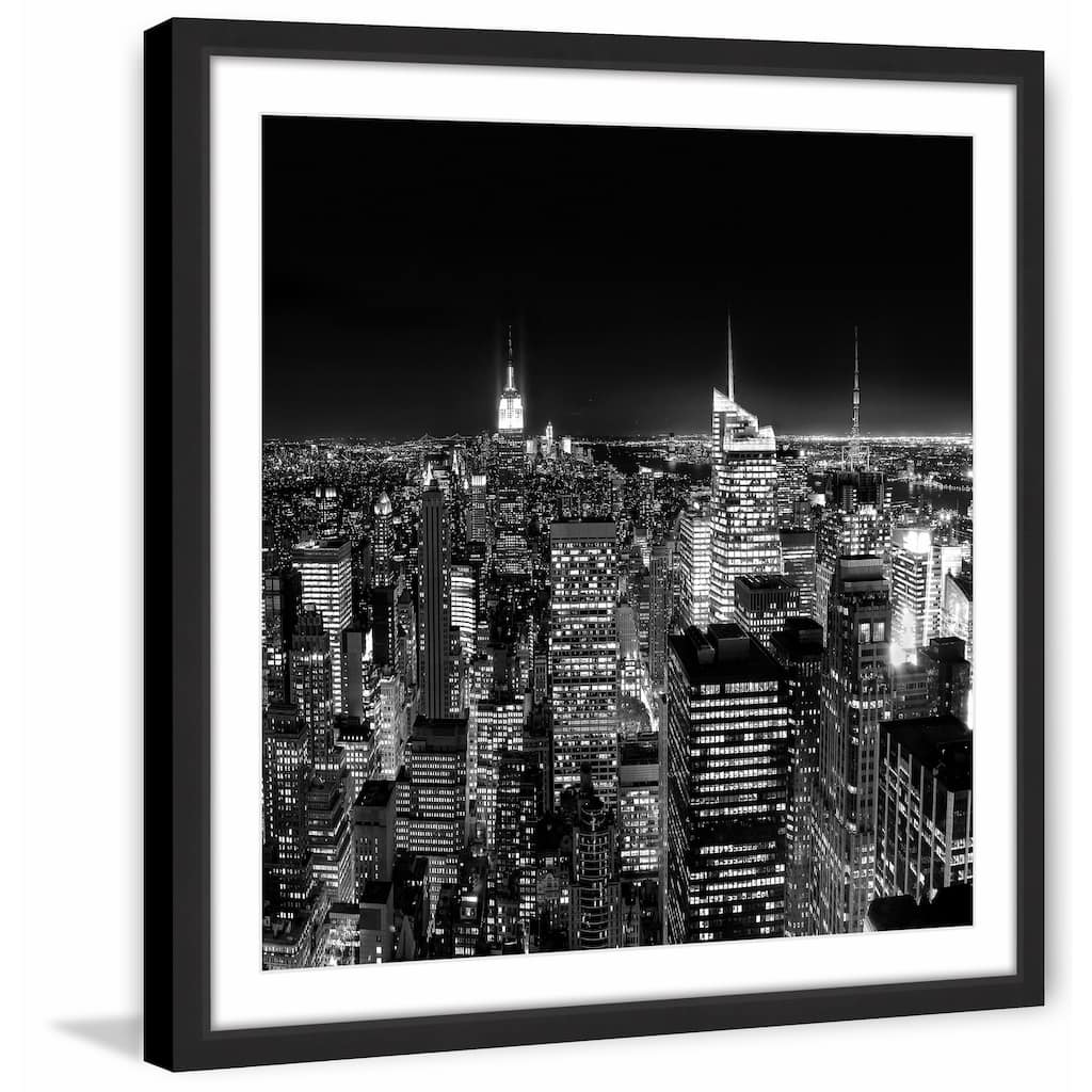 'New York Cityscape 2' Framed Painting Print - Multi-Color