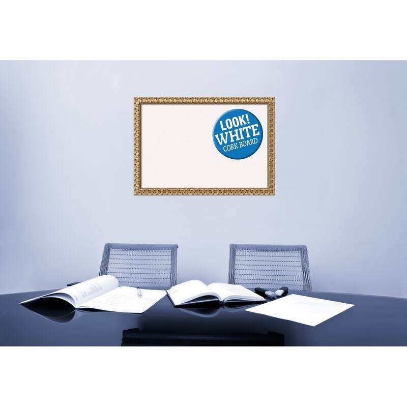 Framed White Cork Board, Florentine Gold