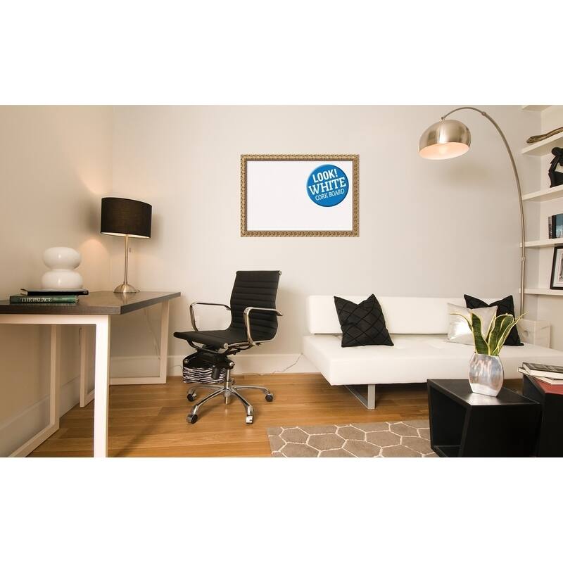Framed White Cork Board, Florentine Gold