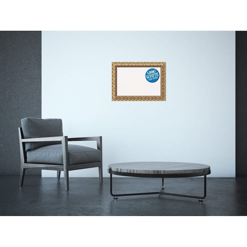 Framed White Cork Board, Florentine Gold