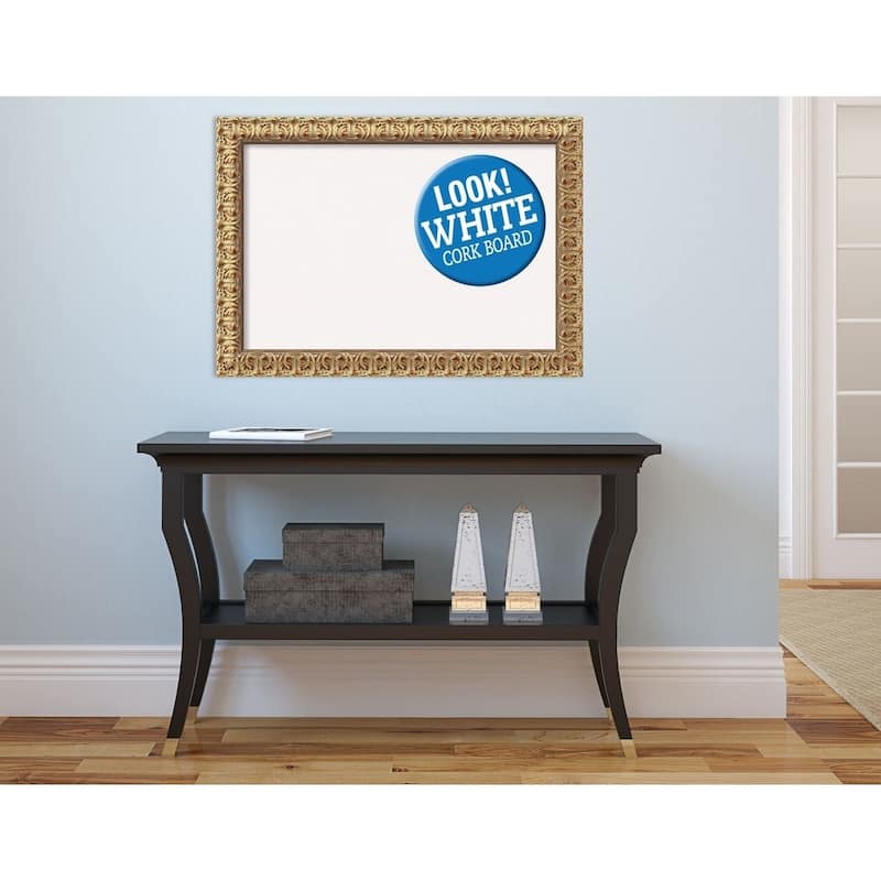 Framed White Cork Board, Florentine Gold