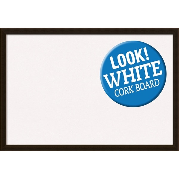Framed White Cork Board, Espresso Brown