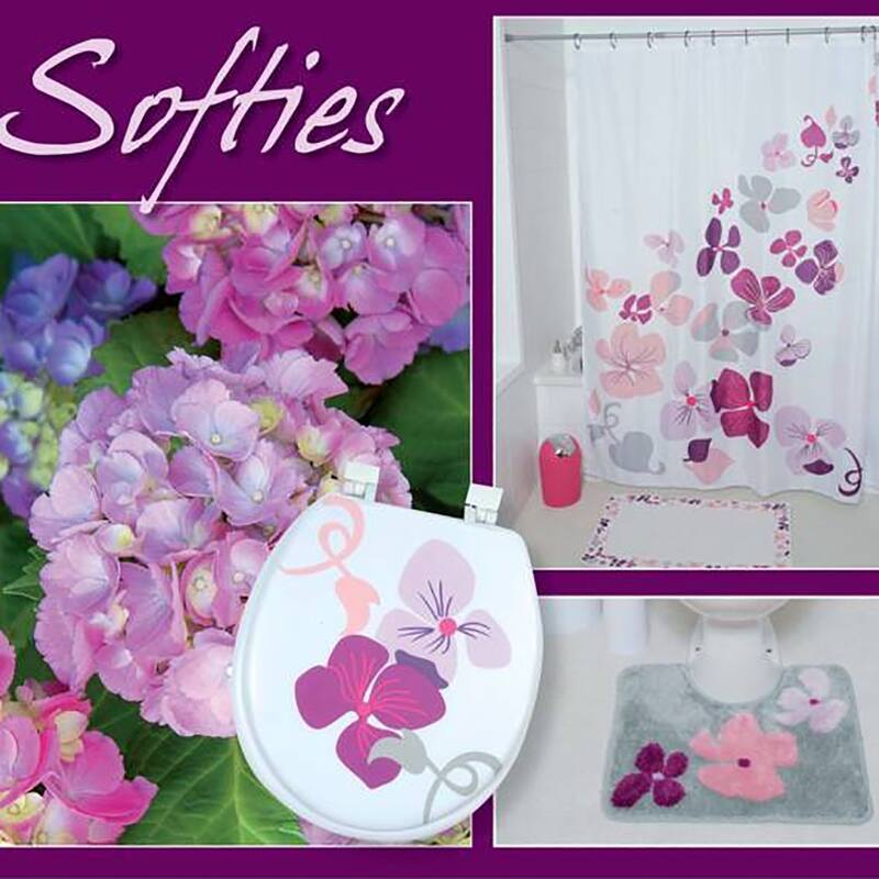Printed Border Cotton Bath Mat Home Rug SOFTIES Purple 20"W X 31.5 L