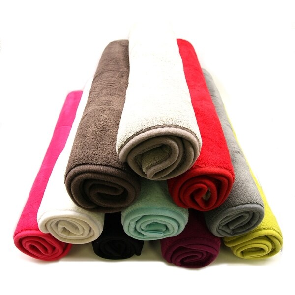 Microfiber Non Skid Bath Mat Rug Rectangular 29.5 L x 17"W Purple