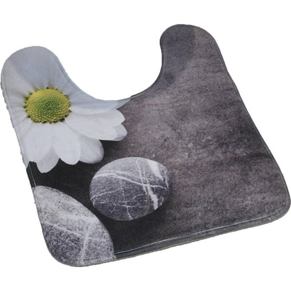 Shop Evideco Pedestal Toilet Mat Contour Rug Design ZEN GARDEN Gray Mat