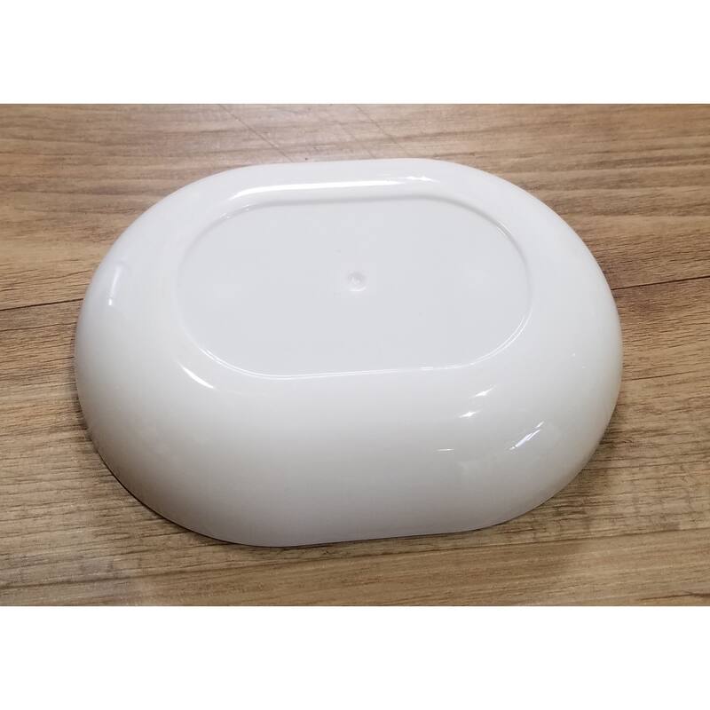 Evideco Bathroom Soap Dish Cup Padang White Bamboo Tray