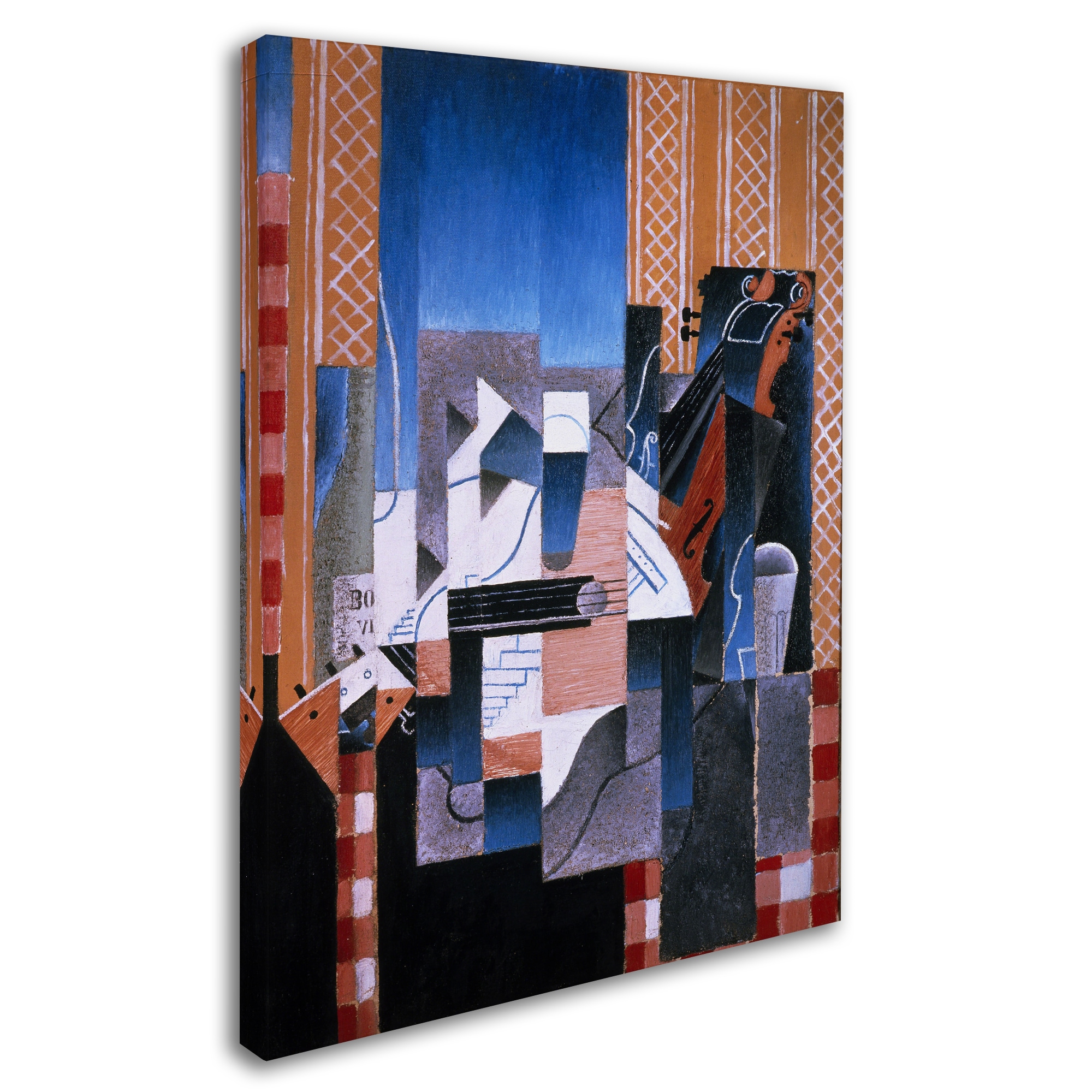 CUBISM GUITAR READY TO HANG MODERN DESIGN CANVAS PRINT PICTURE POSTER