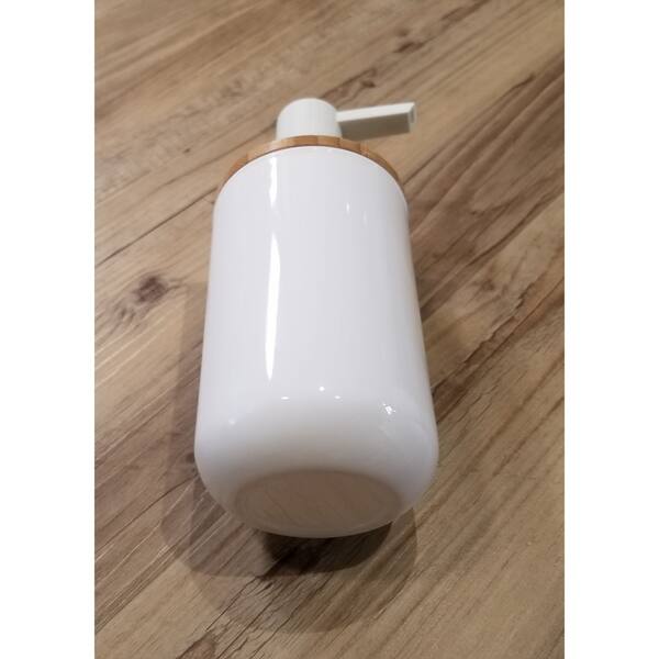 Evideco Soap Lotion Pump Dispenser Padang White Bamboo Top Overstock 17027294