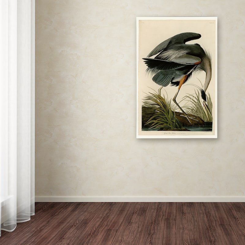 John James Audubon 'Great Blue Heron' Canvas Art