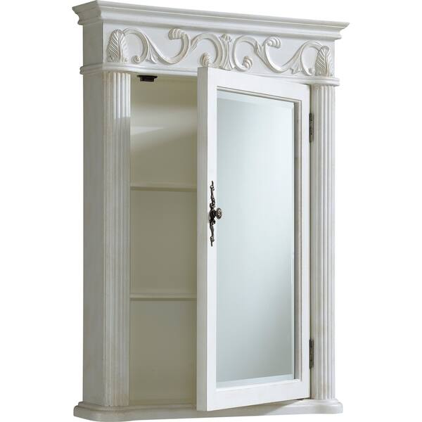 Shop Roman 25 Antique White Medicine Cabinet Overstock 17027901