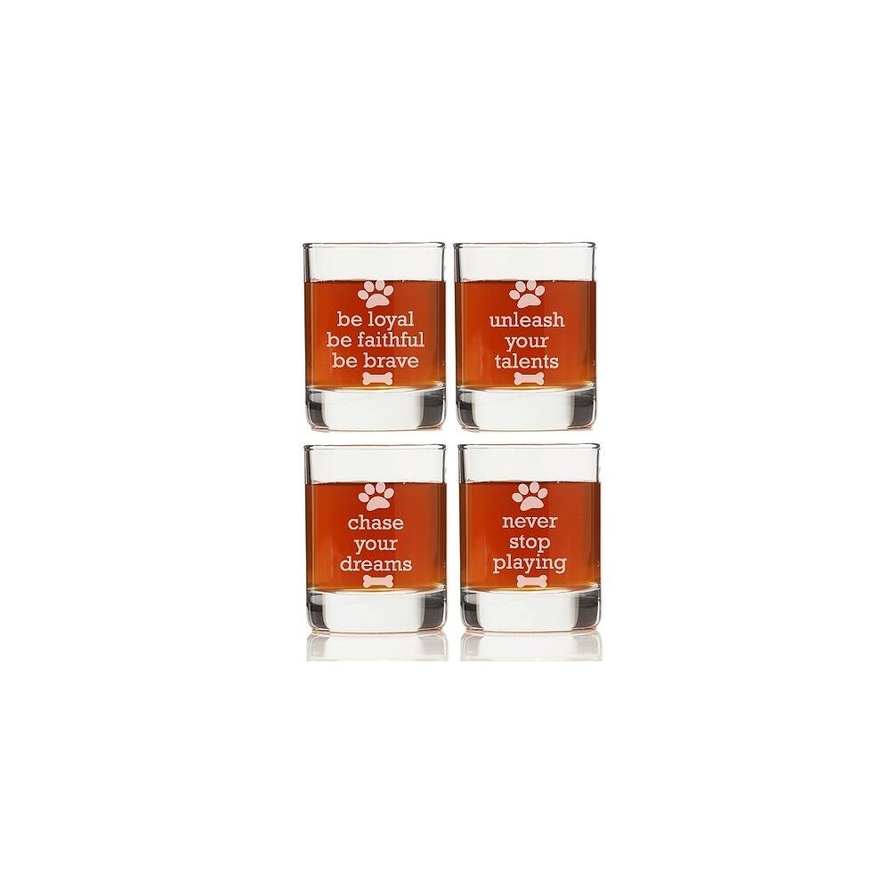 Dog Wisdom Rock Glasses (Set of 4)