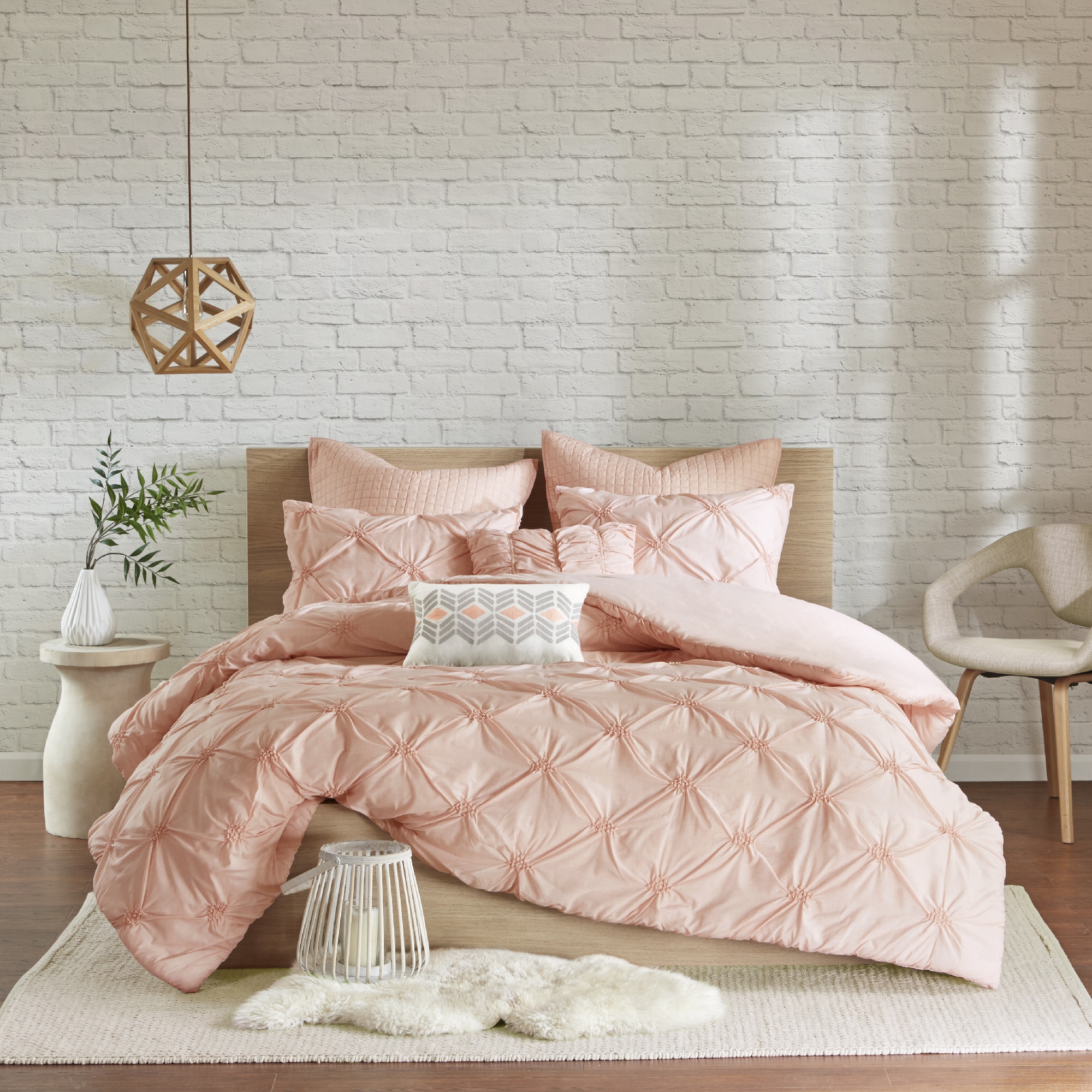 Shop Urban Habitat Callie Pink Embroidered 7 Piece Duvet Cover Set