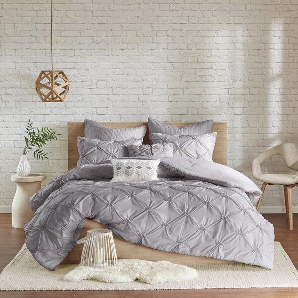 Urban Habitat Callie Grey Embroidered 7-piece Comforter Set With