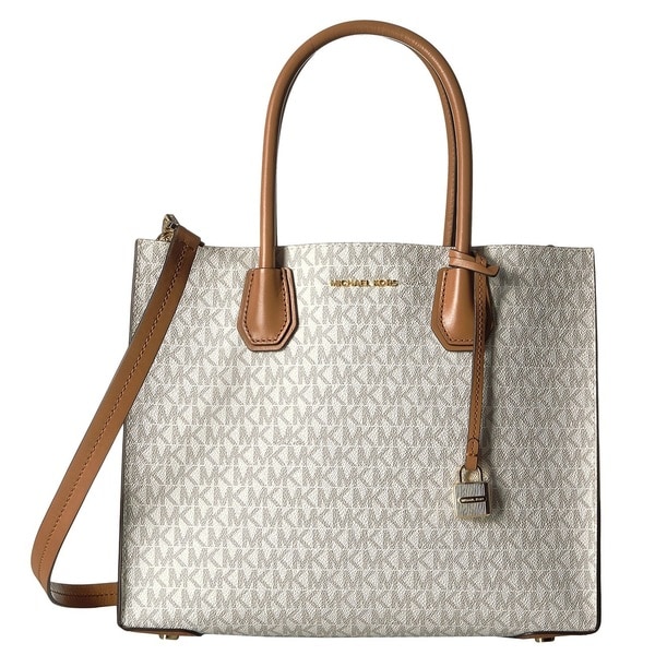 Shop Michael Kors Mercer Large Convertible Vanilla Signature Tote Bag ...