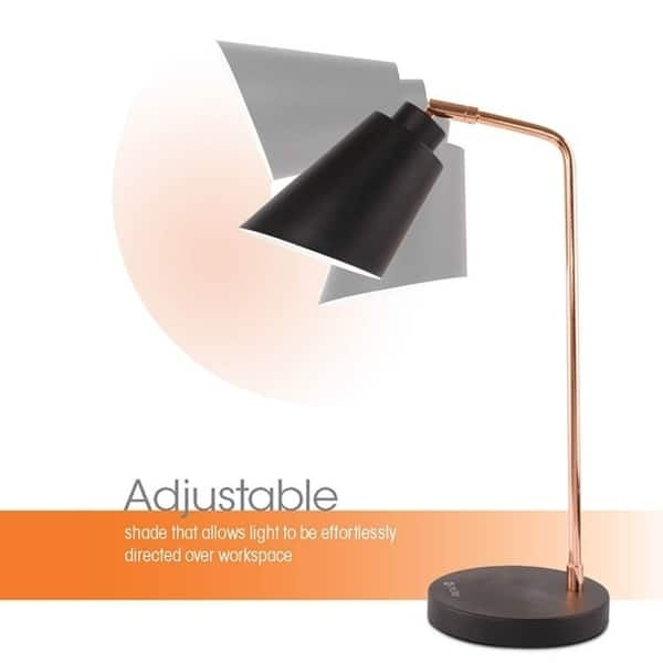 Shop Ottlite Pearson Desk Lamp Black Copper 40w Free Shipping