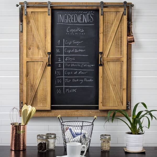 Shop American Art Decor Chalkboard Sliding Barn Doors Message