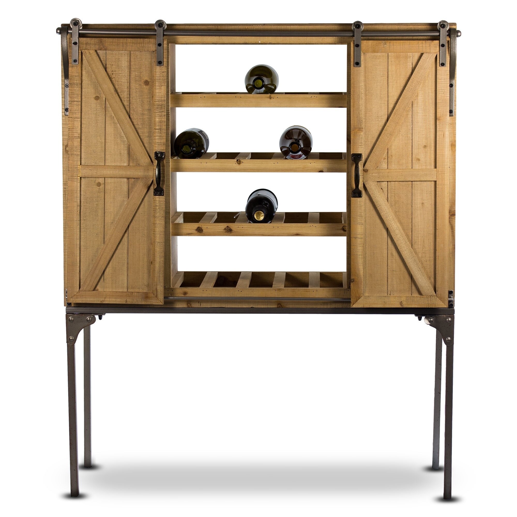 Shop American Art Decor Rustic Cabinet Wine Rack Farmhouse Barn