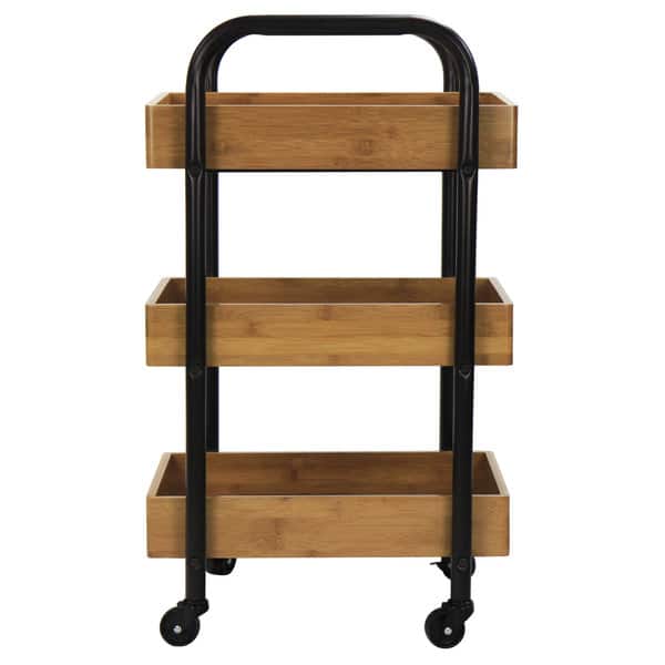 Oceanstar Portable Storage Cart With 3 Easy Removable Bamboo Oceanstar Portable Storage Cart