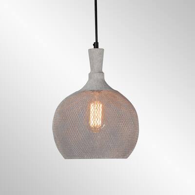 Osiris Rustic Grey Iron Mesh Medium Pendant by Kosas Home