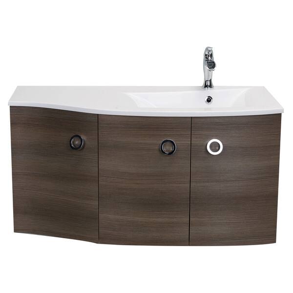 Shop Eviva Romina Medium Grey Oak Wenge 42 Inch Modern Bathroom