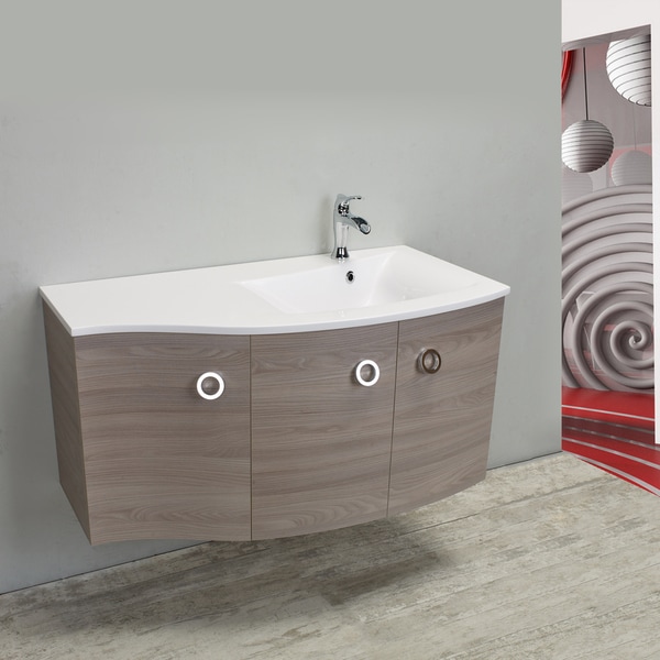 Eviva Romina 42-inch Medium Grey Oak Modern Bathroom ...