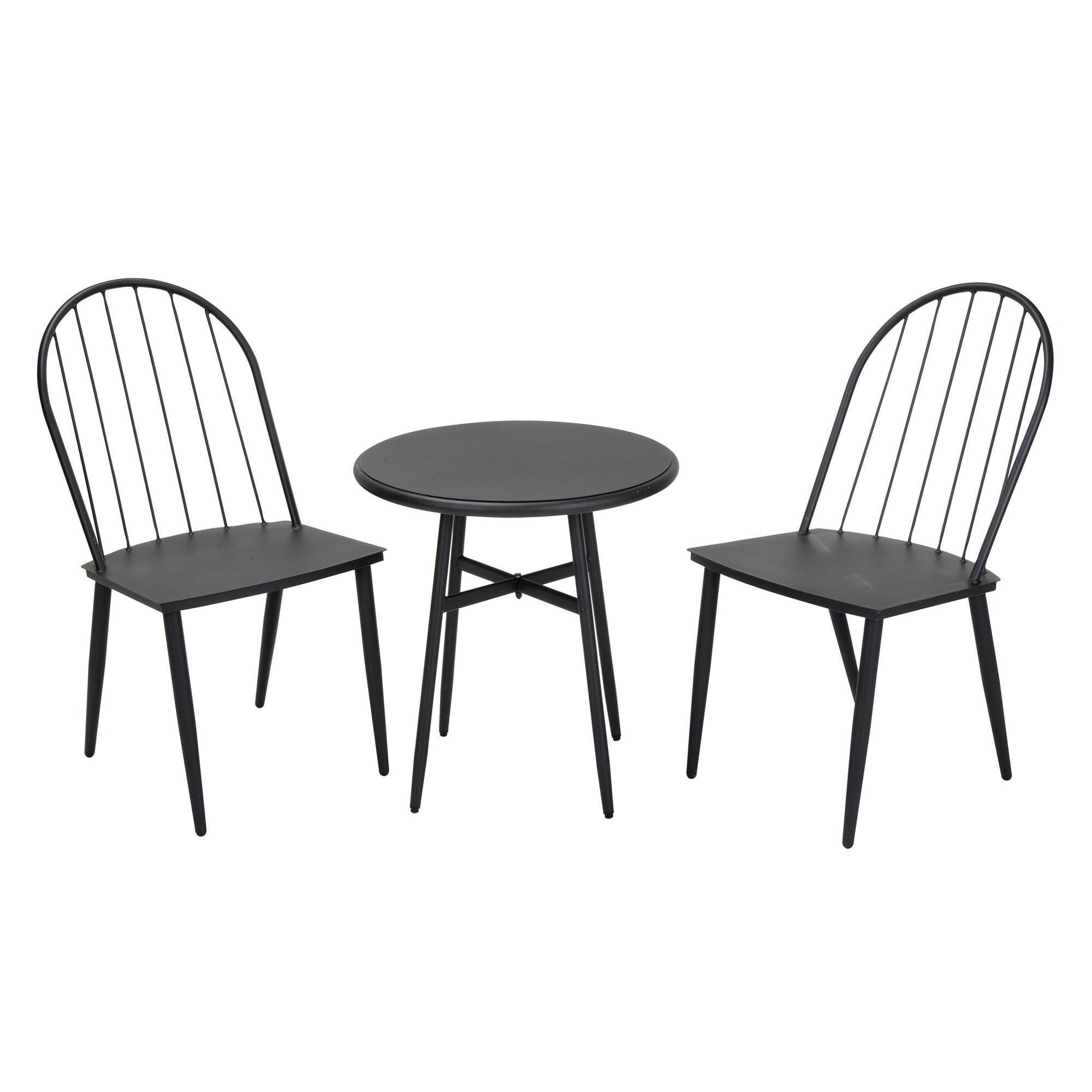 COSCO Outdoor 3-Piece Windsor Steel Black Conversation Furniture Set