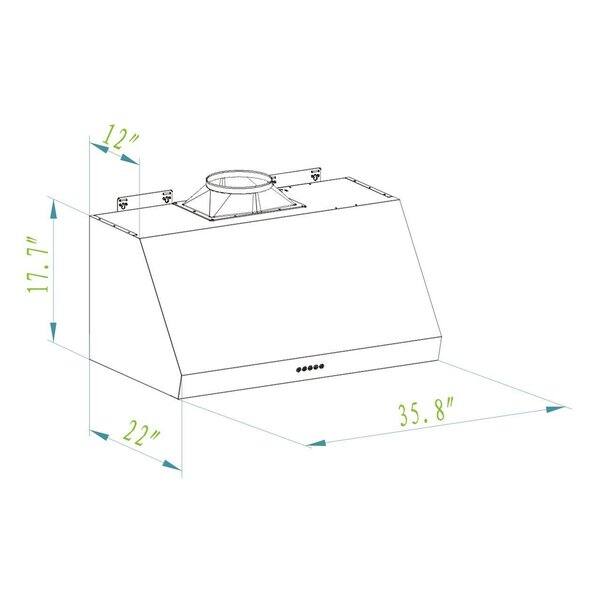 Winflo 36" Professional Grade Ducted Stainless Steel Under