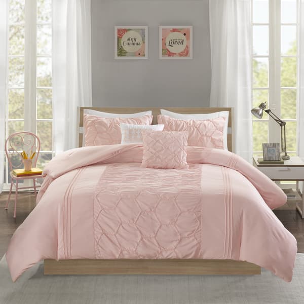 Shop Intelligent Design Shayda Blush 5 Piece Comforter Set On