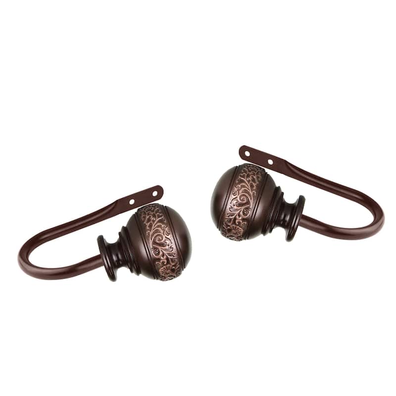 InStyleDesign Nadine Curtain Holdback Pair - n/a - Satin/Brown Finish/Silver Finish - Cocoa