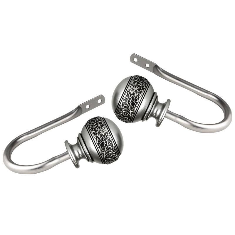 InStyleDesign Nadine Curtain Holdback Pair - n/a - Nickel Finish/Satin/Silver Finish - satin nickel