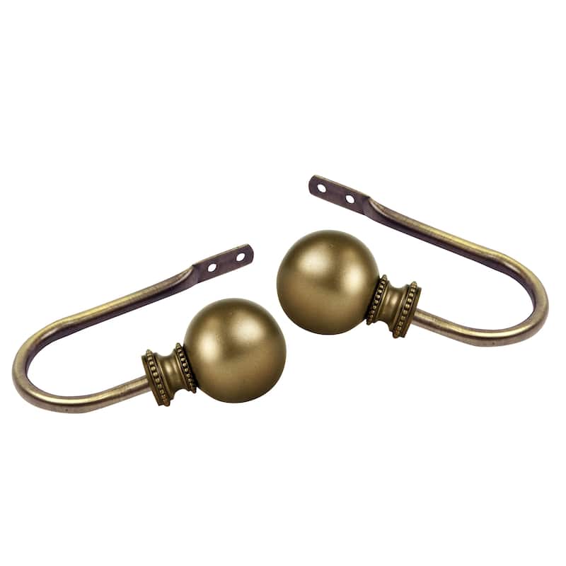 InStyleDesign Tegan Curtain Holdback Pair - n/a - Antique/Brass Finish - Antique Brass
