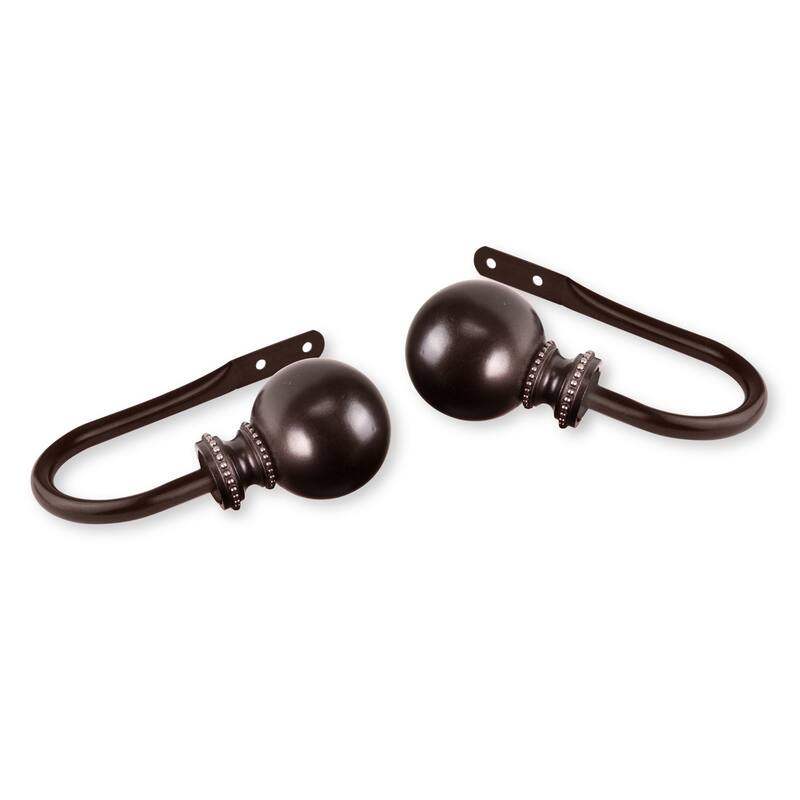 InStyleDesign Tegan Curtain Holdback Pair - n/a - Brown Finish - Cocoa