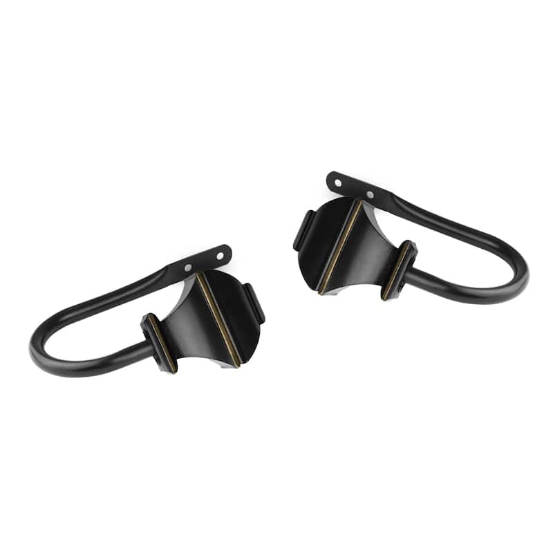 InStyleDesign Eugene Curtain Holdback Pair - n/a - Black Finish - Black