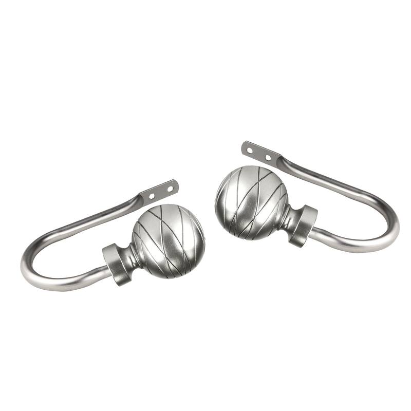 InStyleDesign Desmond Curtain Holdback Pair - n/a - Nickel Finish/Satin/Silver Finish - satin nickel
